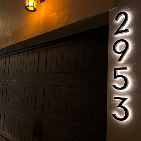 backlit metal house numbers|led backlit address numbers.